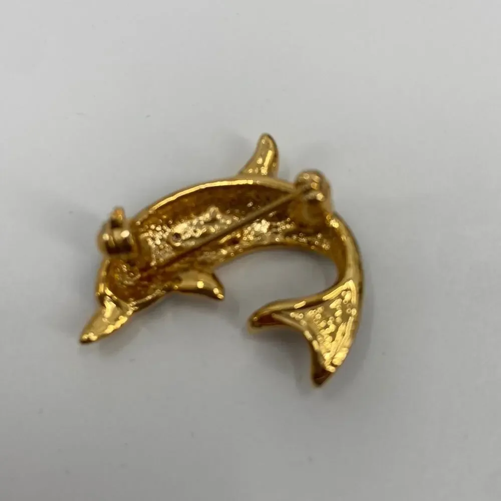 Vintage Enamel Dolphin brooch